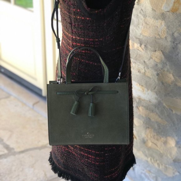 NWT kate spade Sm Hayes Satchel&wallet olive green - Picture 6 of 7